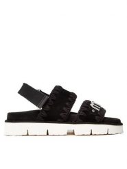 Mou Sandały New Sandal SW461001A Czarny. Czarne sandały damskie Mou, bez wzorów, bez obcasa, na płaskiej podeszwie. Za 839.99 zł.