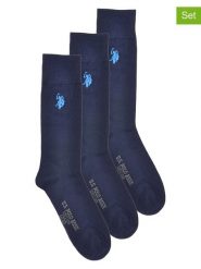 U.S. Polo Assn. Skarpety (3 pary) w kolorze granatowym rozmiar: 43-46. Niebieskie skarpetki męskie U.S. Polo Assn., bez wzorów. Za 59.40 zł.