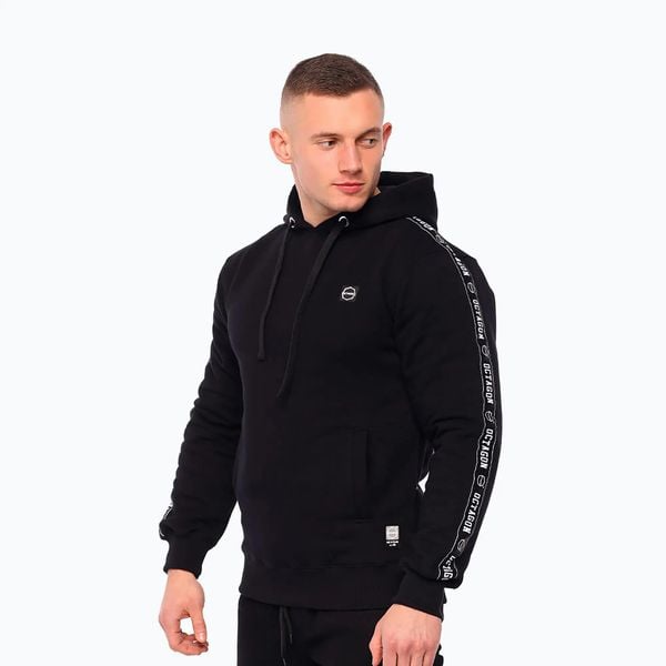 Bluza męska Octagon Stripe. Czarne bluzy bez kaptura męskie OCTAGON, bez wzorów, sportowe, bez kołnierzyka, bez ramiączek. Za 229.99 zł.