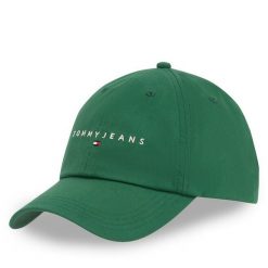 Czapka z daszkiem Tommy Jeans. Zielone czapki męskie Tommy Jeans, bez wzorów, z jeansu. Za 99.99 zł.