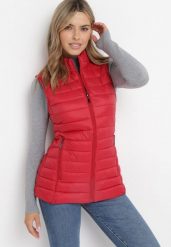 Czerwona Dopasowana Kamizelka Pikowana Volnipa. Czerwone kamizelki damskie Born2be, l. Za 69.99 zł.