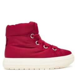 Trzewiki Converse. Czerwone botki damskie Converse, retro, bez obcasa, na płaskiej podeszwie, bez zapięcia. Za 399.99 zł.
