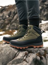 Ocieplane trapery za kostkę - zielony. Zielone buty zimowe męskie Sinsay, za kostkę, bez zapięcia. Za 89.99 zł.