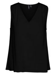 Vero Moda Bluzka w kolorze czarnym rozmiar: XS. Czarne bluzki damskie Vero Moda, xs, bez wzorów, z wiskozy, bez kołnierzyka, bez ramiączek. Za 35.02 zł.
