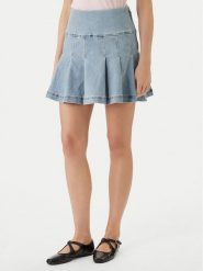 Morgan Spódnica jeansowa 261-JTALA Niebieski Regular Fit. Niebieskie spódniczki damskie Morgan, bez wzorów, z bawełny. Za 249.99 zł.