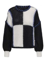 ONLY Sweter w kolorze czarno-białym rozmiar: M. Białe swetry klasyczne damskie Only, m, ze splotem, bez kołnierzyka. Za 70.41 zł.