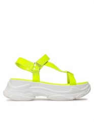 Jenny Fairy Sandały AJA0924-12 Zielony. Zielone sandały damskie Jenny Fairy, bez wzorów, ze skóry, bez obcasa, na płaskiej podeszwie. Za 179.99 zł.