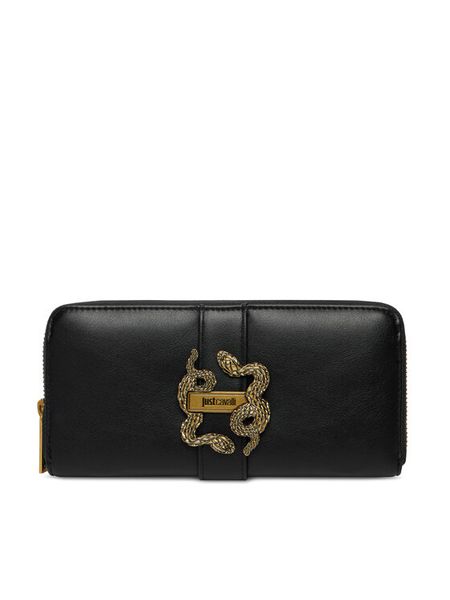 Just Cavalli Portfel 80RA5PA1 ZSA89 Czarny. Czarne portfele damskie Just Cavalli, bez wzorów, ze skóry. Za 409.99 zł.