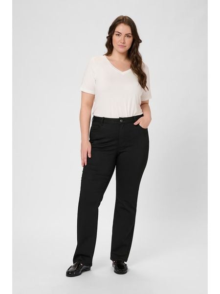 KAFFE curve Dżinsy - Regular fit - w kolorze czarnym rozmiar: 54. Czarne jeansy damskie KAFFE curve, z podwyższonym stanem. Za 169.95 zł.