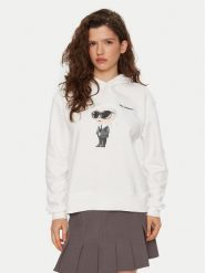 KARL LAGERFELD Bluza A1W20083 Biały Regular Fit. Białe bluzy bez kaptura damskie Karl Lagerfeld, xxl, z bawełny. Za 719.99 zł.