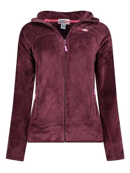 Canadian Peak Kurtka polarowa "Upaloodeak" w kolorze bordowym rozmiar: S. Czerwone kurtki damskie Canadian Peak, s, bez wzorów, z materiału, bez kaptura. Za 127.35 zł.