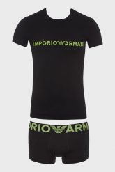 Komplet bokserki + t-shirt EMPORIO ARMANI. Bokserki męskie Emporio Armani Underwear, m, bez wzorów, bez kołnierzyka. Za 379.00 zł.