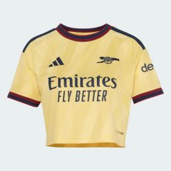 Krótka koszulka z trzeciego zestawu Arsenal FC 26/27. Żółte t-shirty damskie Adidas, l, bez wzorów, z dzianiny, bez kołnierzyka. Za 369.00 zł.