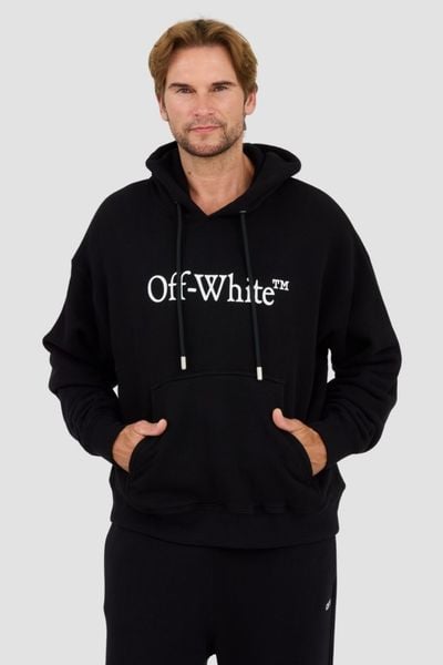 OFF-WHITE Czarna męska bluza Big Bookish Skate Hoodie White, Rozmiar XL. Czarne bluzy bez kaptura męskie OFF-WHITE, m. W wyprzedaży za 2,213.99 zł.