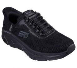 Buty sportowe Sneakersy męskie, Slip-ins: D'Lux Walker 2.0 - Rezinate. Czarne buty sportowe na co dzień męskie Skechers, z materiału, bez zapięcia, trekkingowe. Za 449.99 zł.