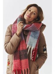 TATUUM Szal w kolorze błękitno-czerwonym - 210 x 30 cm rozmiar: onesize. Czerwone szaliki i kominy damskie Tatuum, bez wzorów, z materiału. Za 139.20 zł.