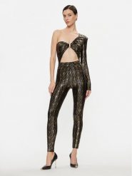 Elisabetta Franchi Kombinezon TU-022-37E2-V545 Czarny Slim Fit. Czarne kombinezony damskie Elisabetta Franchi, bez wzorów, z syntetyku, bez kołnierzyka, bez ramiączek. Za 3,569.00 zł.