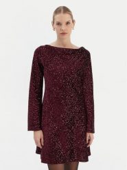 Rinascimento Sukienka koktajlowa CFC0126781003 Bordowy Regular Fit. Czerwone sukienki damskie RINASCIMENTO, s, bez wzorów, z syntetyku, wizytowe, bez kołnierzyka, bez ramiączek. Za 559.99 zł.