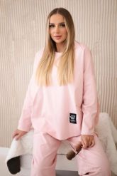 Komplet new punto bluza + spodnie pudrowy róż. Czerwone bluzy bez kaptura damskie KESI, l, z bawełny. Za 347.13 zł.