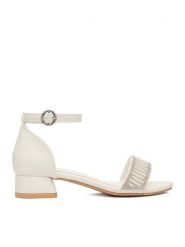 DeeZee Sandały CEO-CM240430-5 Biały. Białe sandały dziewczęce DeeZee, z materiału, bez zapięcia. Za 89.99 zł.