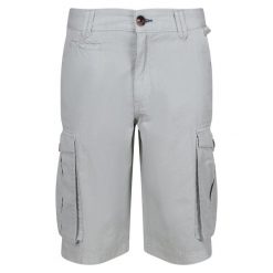 Męskie spodenki cargo Shorebay Vintage Look. Szare szorty męskie Regatta, z bawełny, bez kołnierzyka. Za 99.99 zł.