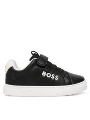 BOSS Sneakersy J52824 S Czarny. Czarne buty sportowe chłopięce Boss, bez wzorów, ze skóry, bez zapięcia. Za 559.99 zł.
