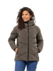 Jack Wolfskin Kurtka puchowa w kolorze jasnobrązowym rozmiar: L. Brązowe kurtki damskie Jack Wolfskin, l, bez wzorów, z puchu, bez kaptura. Za 636.92 zł.