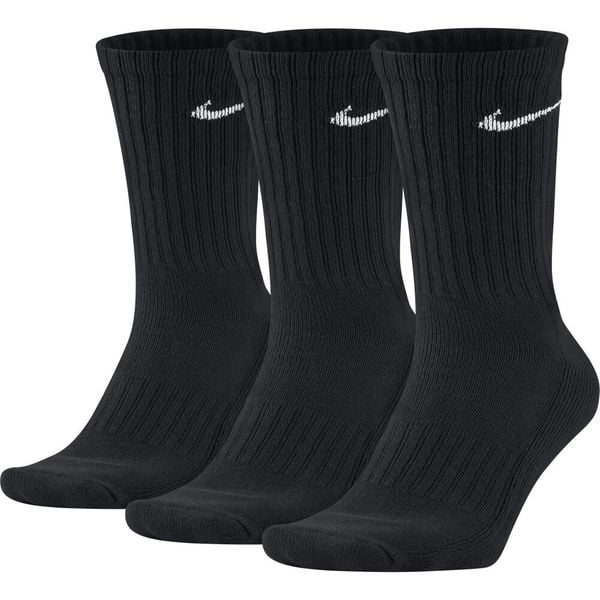 Sportowe skarpetki Nike 3-pak Crew SX4508. Czarne skarpetki męskie Nike, bez wzorów. W wyprzedaży za 59.99 zł.
