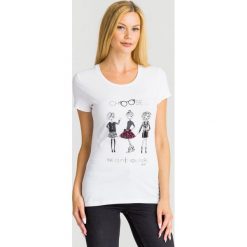 T-SHIRT LIU JO. Białe t-shirty damskie Liu Jo, l, z aplikacjami, z bawełny, bez kołnierzyka. Za 369.00 zł.