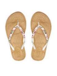 Roxy Japonki ARJL101004 Biały. Białe klapki damskie Roxy, bez wzorów, z tworzywa sztucznego, bez obcasa. Za 109.99 zł.