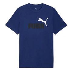 Koszulka na co dzień Męska Puma Ess 2 T-Shirt Logo Bawełna. Niebieskie t-shirty męskie Puma, l, bez wzorów, z bawełny, bez kołnierzyka. Za 109.00 zł.
