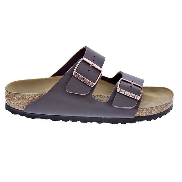 Klapki damskie Birkenstock Arizona BF. Brązowe kapelusze damskie Birkenstock, bez wzorów, z materiału, bez obcasa. Za 574.00 zł.