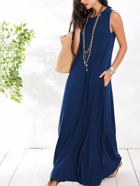 Milan Kiss Sukienka w kolorze granatowym rozmiar: M. Niebieskie sukienki damskie Milan Kiss, m, bez wzorów, bez kołnierzyka, bez ramiączek, maxi. Za 161.34 zł.