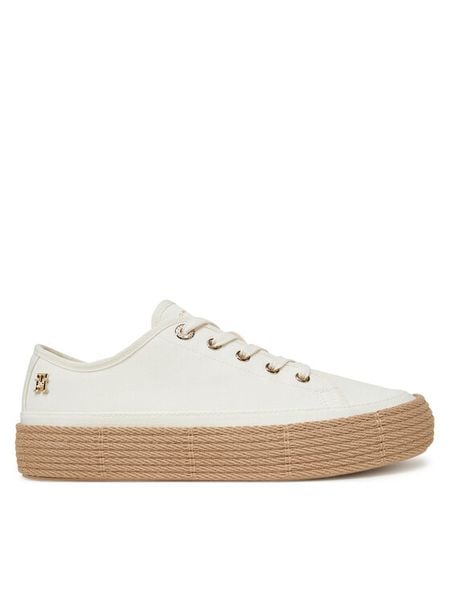 Tommy Hilfiger Espadryle Vulc Espadrille Sneaker FW0FW08404 Biały. Białe espadryle damskie Tommy Hilfiger, bez wzorów, z materiału, bez obcasa. Za 316.99 zł.