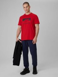 4F Spodnie dresowe joggery męskie - granatowe 3XL. Niebieskie spodnie dresowe męskie 4f, bez wzorów, z dresówki. Za 159.99 zł.