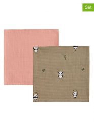 OYOY mini Chusty (2 szt.) w kolorze jasnobrązowo-jasnoróżowym do odbijania - 70 x 70 cm rozmiar: onesize. Brązowe chusty i apaszki dziecięce OYOY mini, z bawełny. Za 34.99 zł.