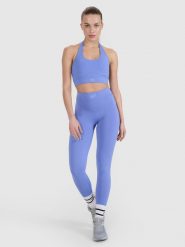 4F Legginsy treningowe szybkoschnące 4F x Anna Lewandowska - niebieskie M. Niebieskie legginsy damskie 4f, l, bez wzorów, z dzianiny. Za 129.99 zł.