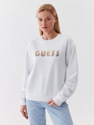 Guess Bluza W3YQ13 K8802 Biały Relaxed Fit. Białe bluzy bez kaptura damskie Guess, s, z syntetyku. Za 269.99 zł.