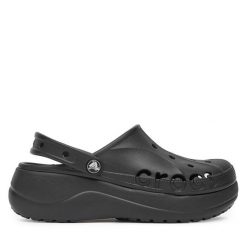 Klapki Crocs. Czarne klapki damskie Crocs, bez wzorów, bez obcasa. Za 249.99 zł.