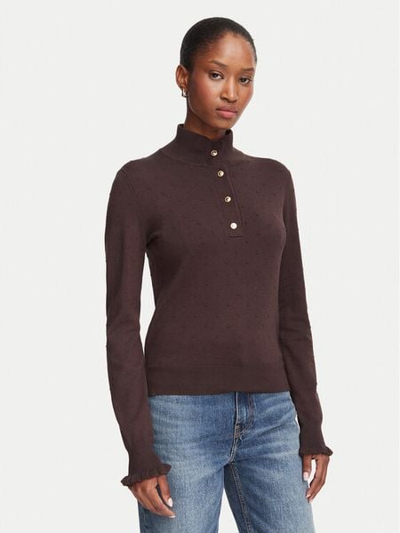 Marella Sweter Onde 2625366101 Brązowy ciemny Regular Fit. Brązowe swetry klasyczne damskie Marella, l, z wiskozy, bez kołnierzyka. Za 554.99 zł.