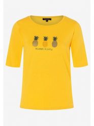 More & More Koszulka w kolorze żółtym rozmiar: 44. Żółte t-shirty damskie MORE & MORE, bez wzorów, z bawełny, bez kołnierzyka. Za 49.95 zł.