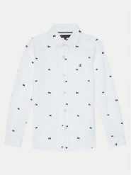 Tommy Hilfiger Koszula KB0KB09594 Biały Regular Fit. Białe koszule chłopięce Tommy Hilfiger, bez wzorów, z bawełny, bez kołnierzyka, bez ramiączek. Za 169.99 zł.