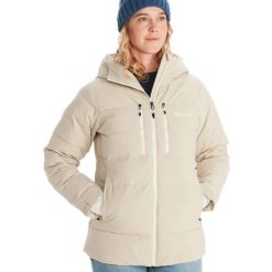 Kurtka narciarska damska Marmot Slingshot. Brązowe kurtki damskie Marmot, l, bez wzorów, bez kaptura, narciarskie. Za 899.99 zł.