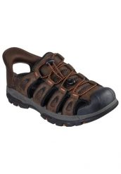 Sandały SKECHERS SLIP - INS TRESMEN NORVICK Brązowy. Brązowe sandały męskie Skechers, z materiału, bez zapięcia. Za 316.99 zł.