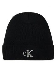 Calvin Klein Jeans Czapka Minimal Monogram Beanie K60K611542 Czarny. Czarne czapki zimowe damskie Calvin Klein Jeans, z jeansu. Za 239.99 zł.