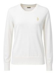 U.S. Polo Assn. Sweter w kolorze białym rozmiar: S. Białe swetry klasyczne damskie U.S. Polo Assn., s, z bawełny, bez kołnierzyka. Za 122.38 zł.