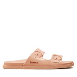 Klapki Ipanema. Brązowe klapki damskie Ipanema, bez wzorów, bez obcasa. Za 79.99 zł.