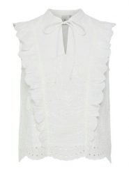 YAS Bluzka Luma 26036259 Biały Regular Fit. Białe bluzki damskie YAS, bez wzorów, z bawełny, bez ramiączek. Za 239.99 zł.