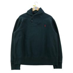 Bluza męska z zapięciem na kołnierz szalowy czarna. Czarne bluzy bez kaptura męskie Ralph Lauren, l, z dresówki. Za 186.06 zł.