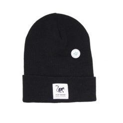 Recyklingowa Czapka Beanie - Jeden Rozmiar - (Czarny). Czarne czapki męskie SURF MONKEY, na zimę, bez wzorów, z materiału. Za 119.95 zł.
